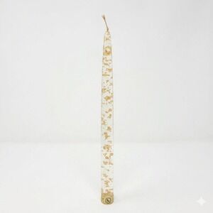 Vintage MCM Lucite Acrylic 10" Clear Taper Candle Gold Flecks Candlestick‎